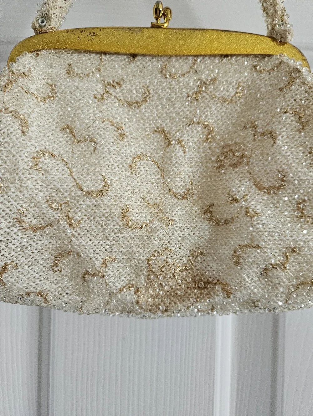 Vintage 40s Corde By Lumured Beaded Evening Bag Purse With Kisslock Closure - Picture 11 of 11